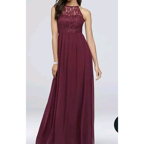 Speechless Dresses & Skirts - Berrywine Sz 3 Lace Bodice Halter Neck Maxi Dress Formal Party Homecoming